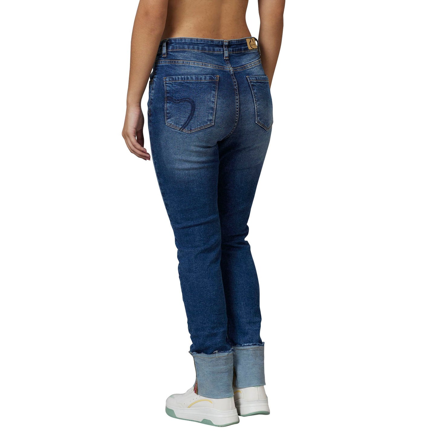 Being Human Women Straight Leg Fit Denim-Mid Blue - beinghumanbd -