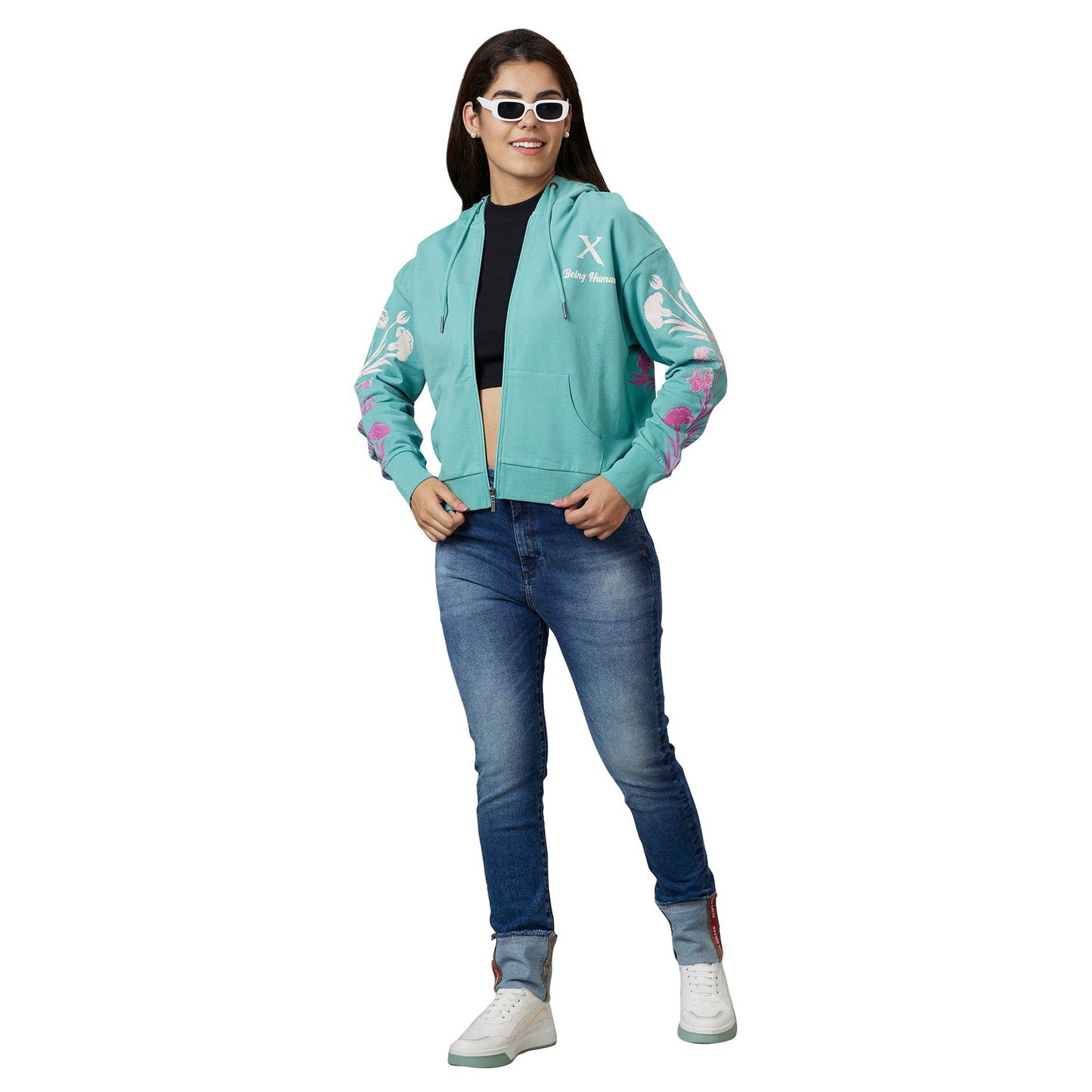 Being Human Women Straight Leg Fit Denim-Mid Blue - beinghumanbd -
