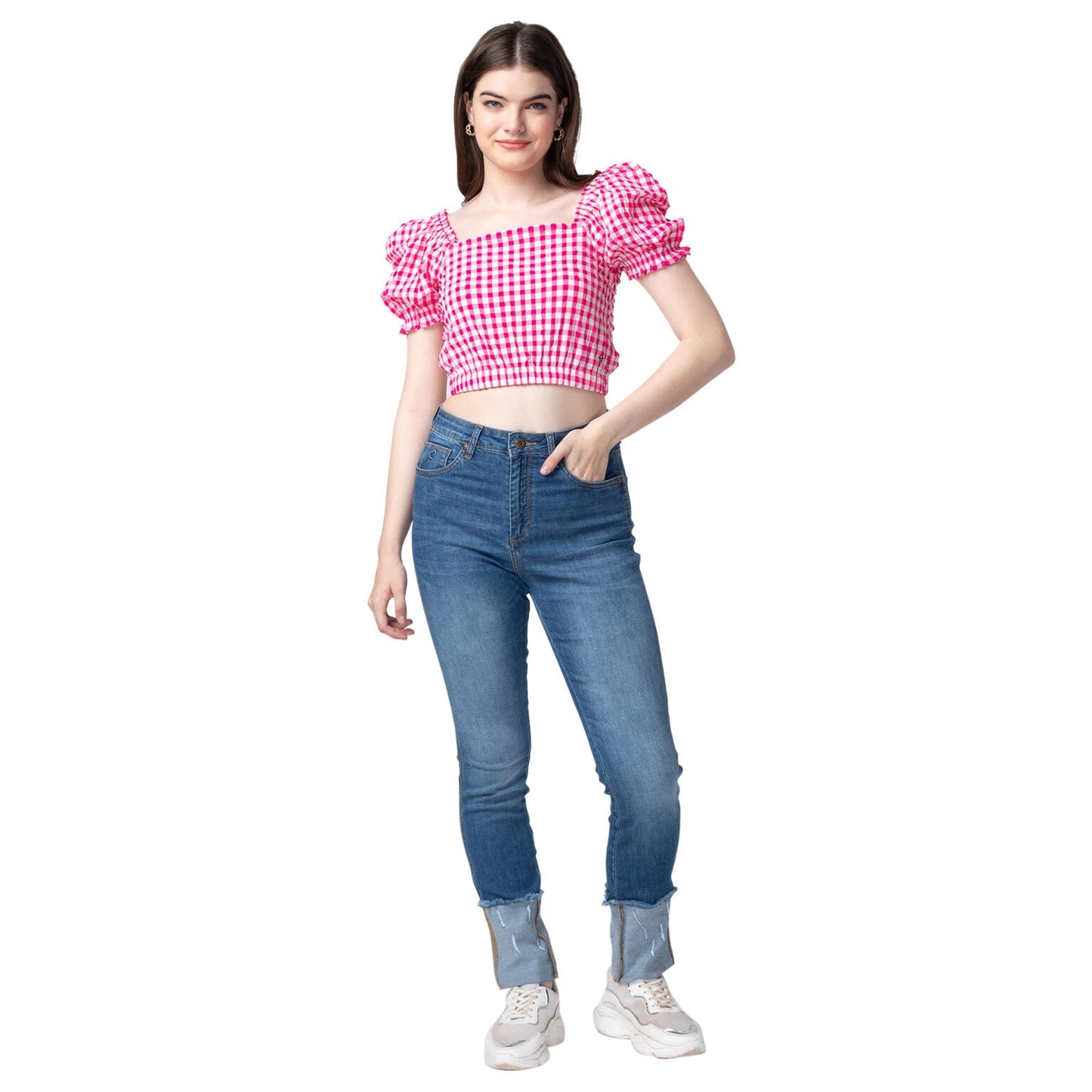 Being Human Women Straight Leg Fit Denim-Mid Blue Tone - beinghumanbd -