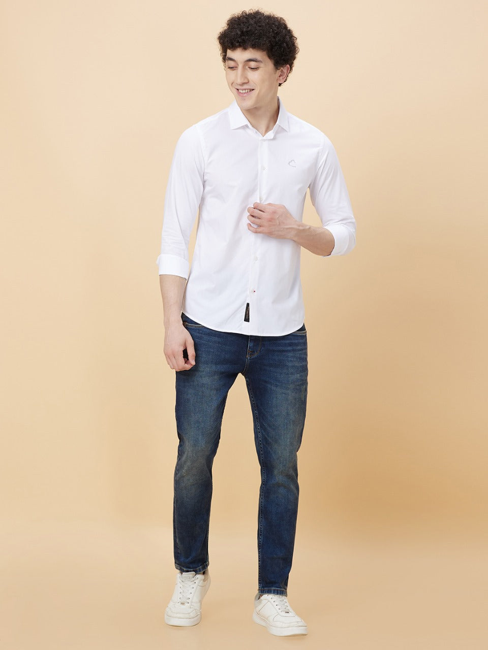 Being Human Men Slim Fit Shirts-White