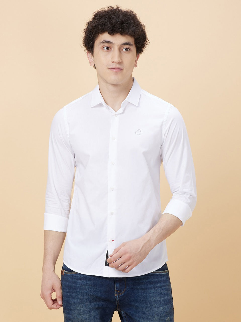 Being Human Men Slim Fit Shirts-White