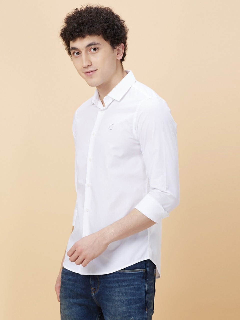 Being Human Men Slim Fit Shirts-White