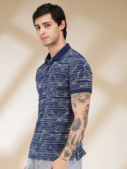 Being Human Men Conversational Polo Neck- Midnight blue