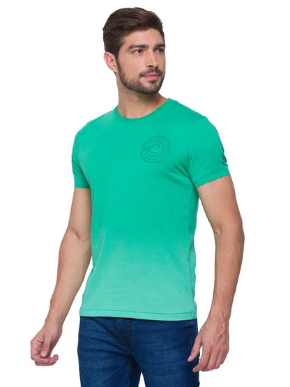 Being Human Slim Fit Men Crew Neck T-Shirts-Ming Green