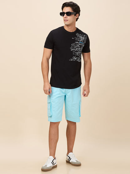 Being Human Men Black Letter Crew Neck T-Shirt