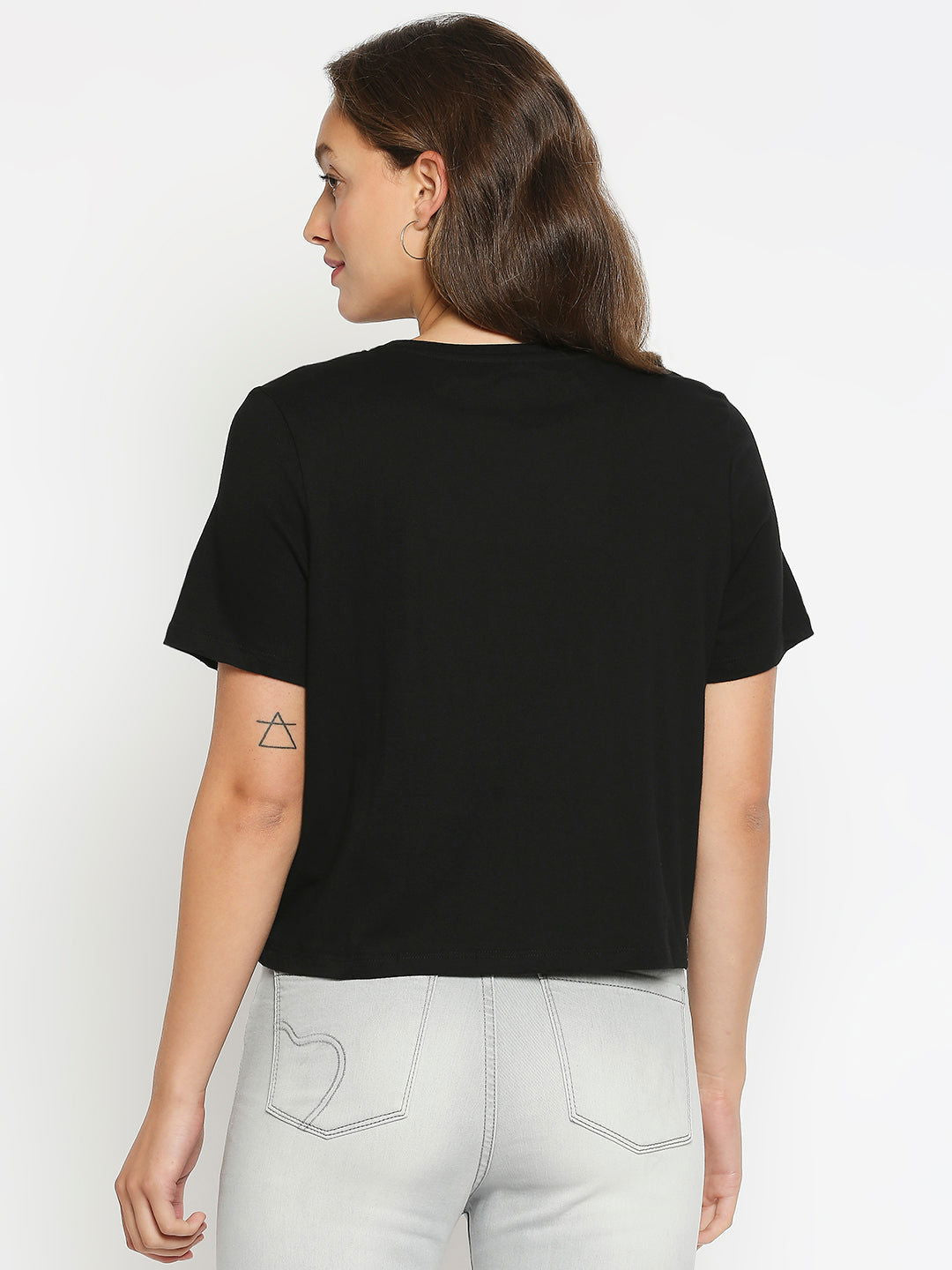Being Human Boxy Fit Women Crew Neck T-Shirts-Black - beinghumanbd - 