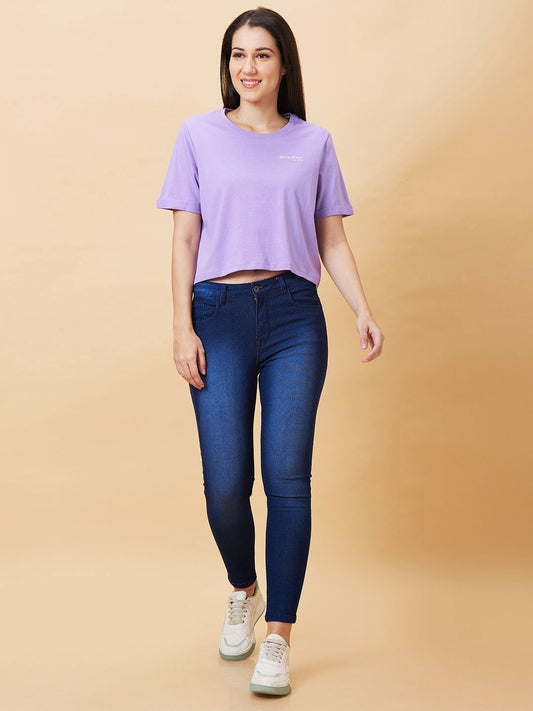 Being Human Crop Boxy Fit Women Crew Neck T-Shirts-Mock Orange, White & Sand Verbena - beinghumanbd - 