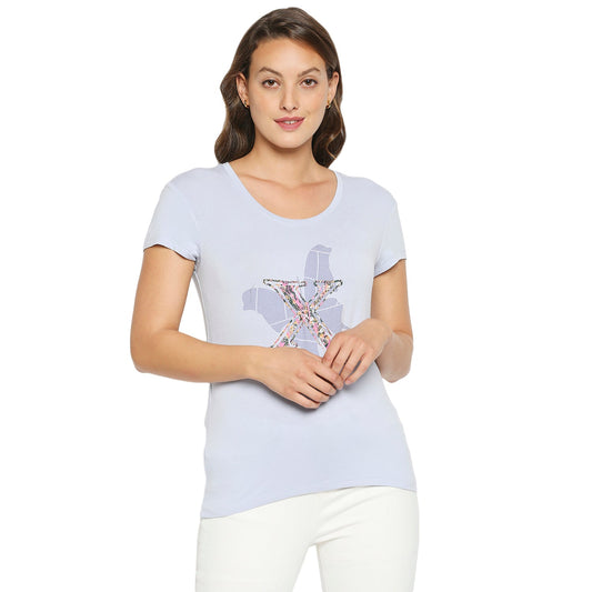 Being Human Easy Fit Women Crew Neck T-Shirts-Black & Heather - beinghumanbd - 