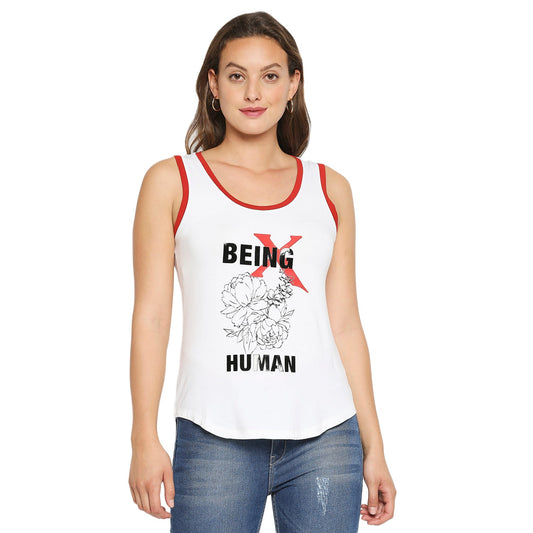 Being Human Easy Fit Women Crew Neck T-Shirts-White - beinghumanbd - 