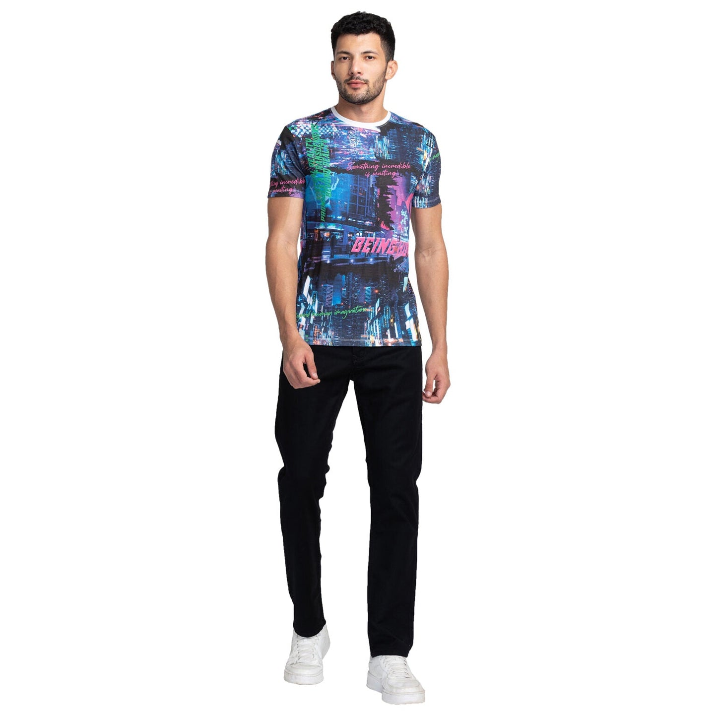 Being Human Men Cropped Fit Denim-Black Tone - beinghumanbd - 
