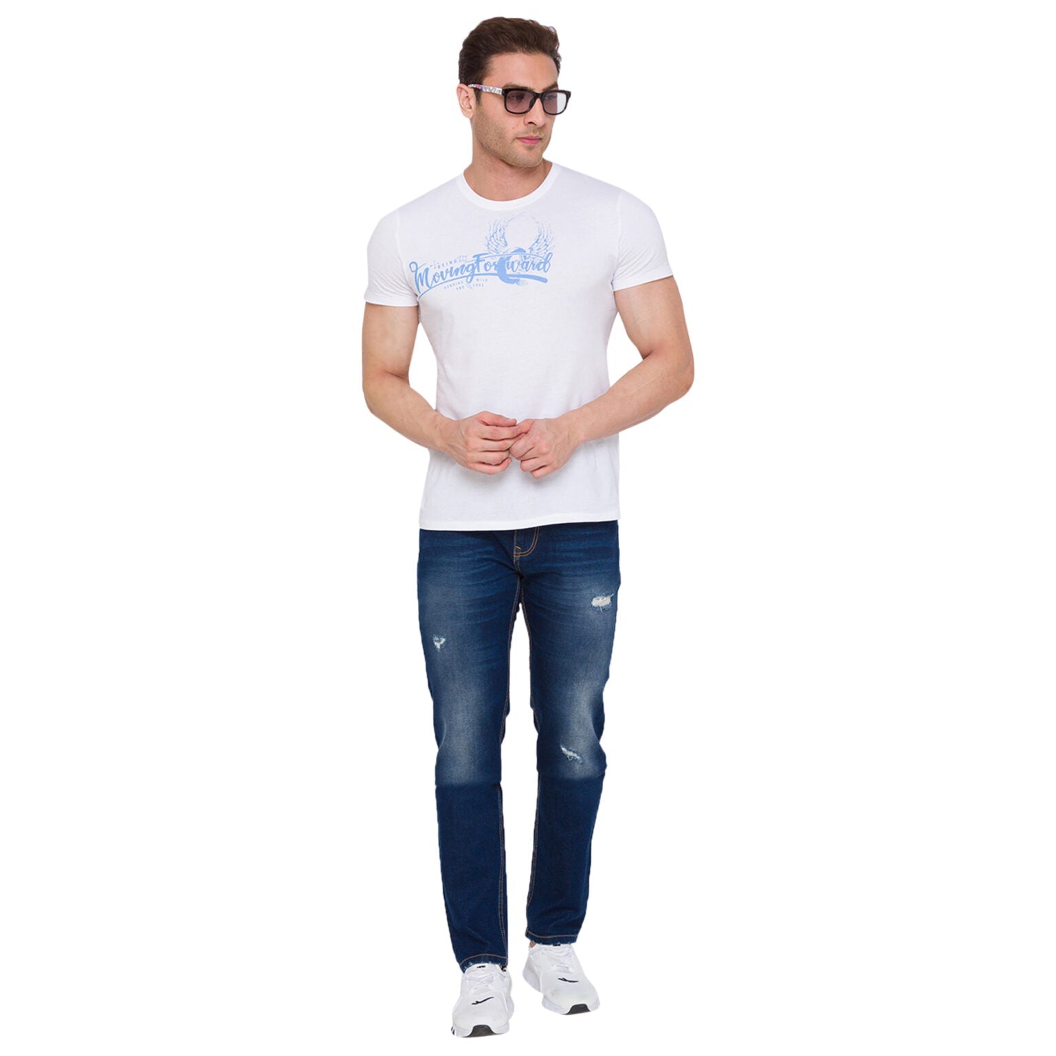 Being Human Men Cropped Fit Denim-Dark Tone - beinghumanbd - 