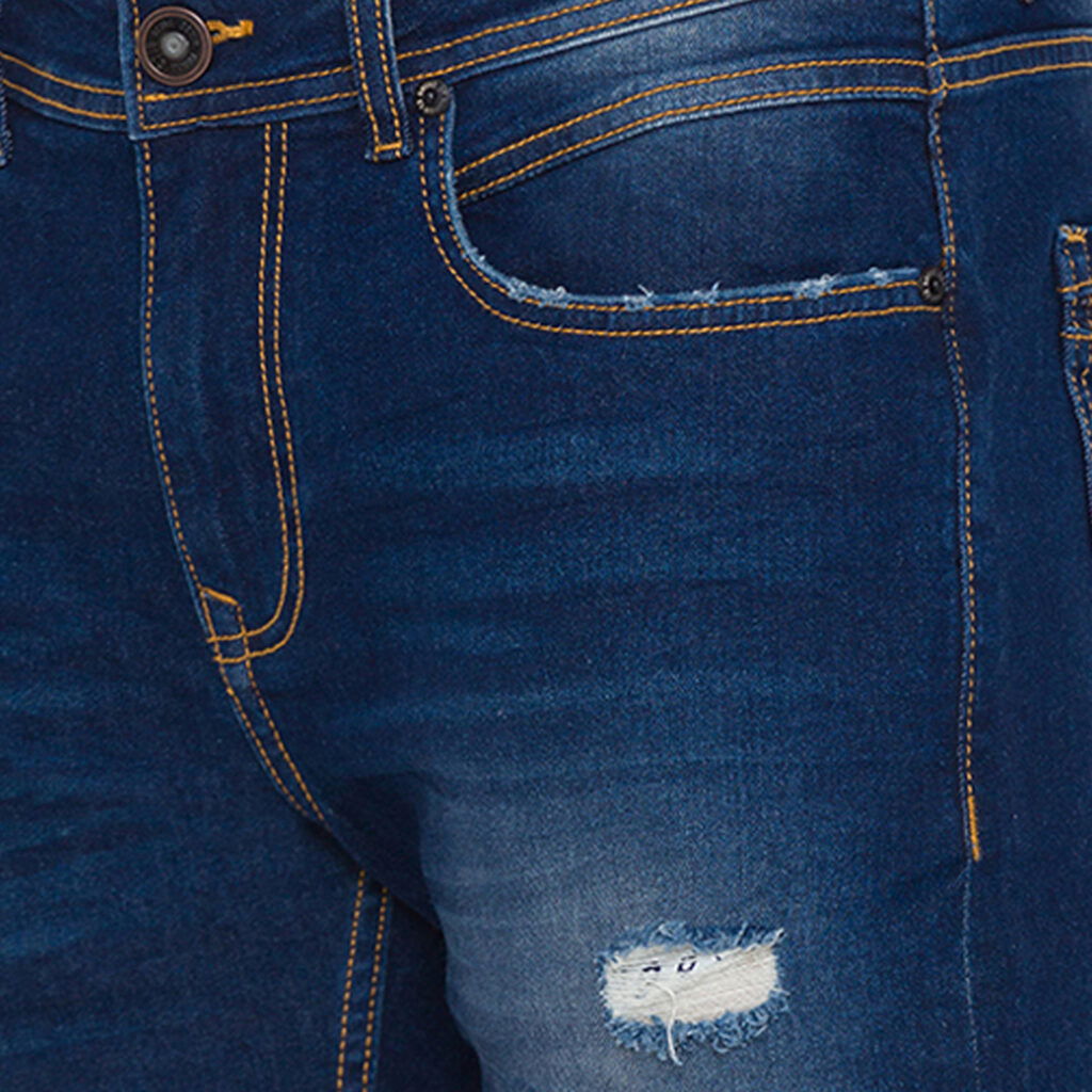 Being Human Men Cropped Fit Denim-Dark Tone - beinghumanbd - 
