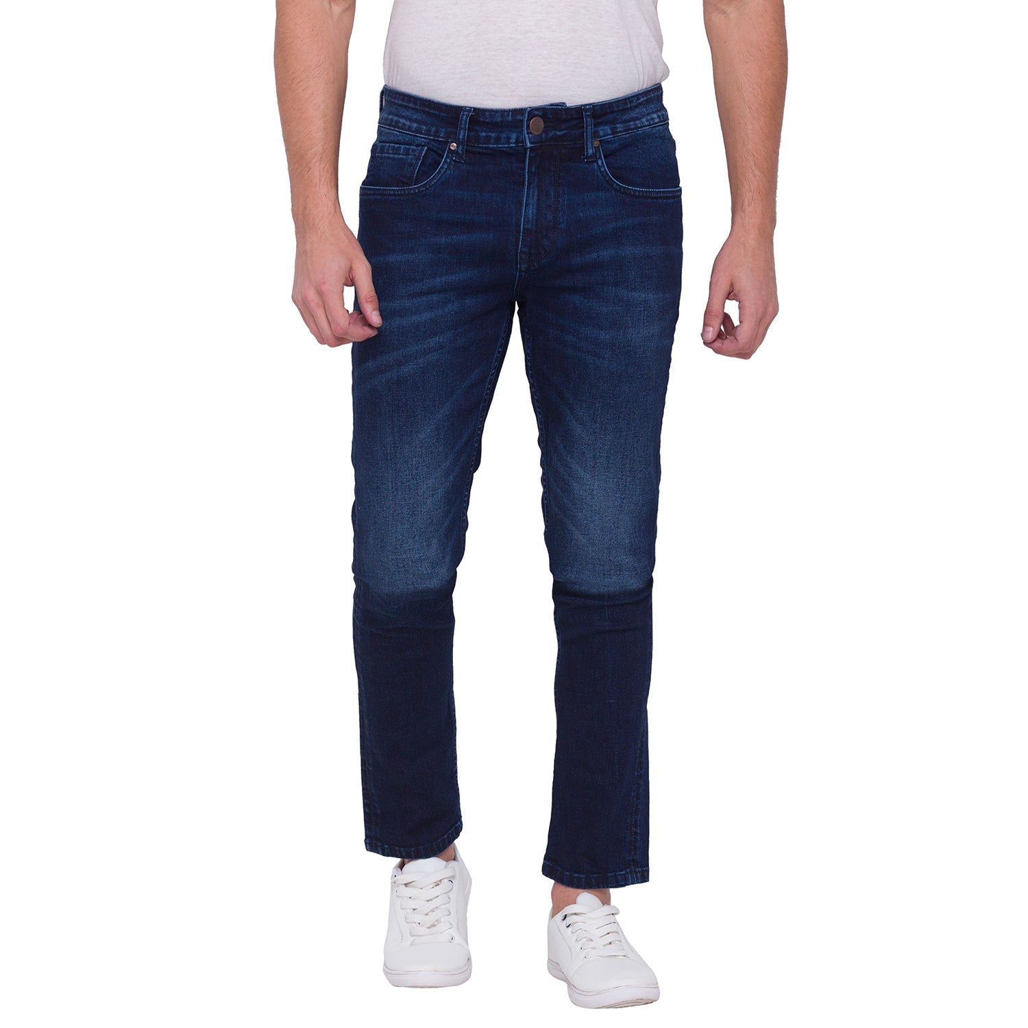 Being Human Men Cropped Fit Denim-Dark Tone - beinghumanbd - 