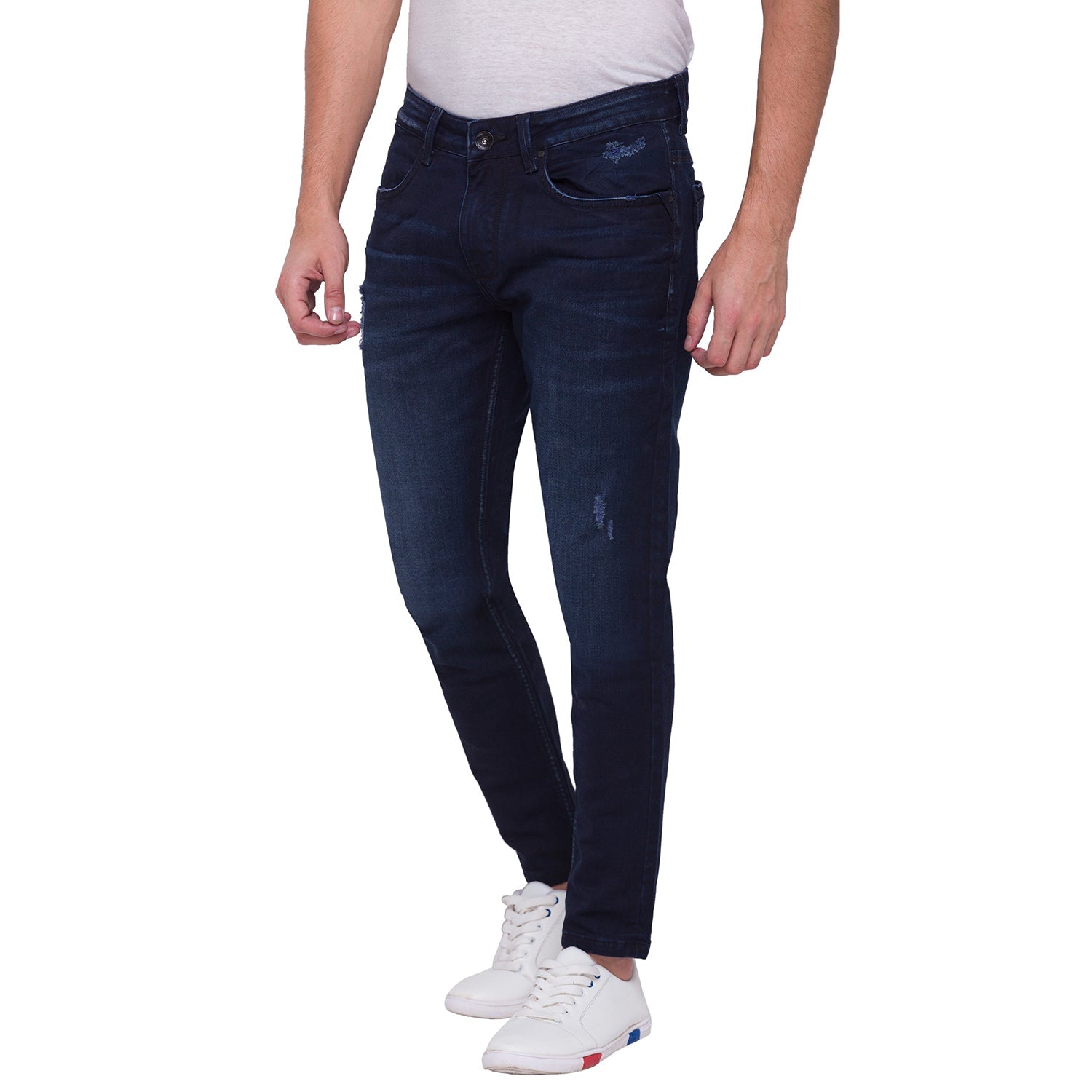 Being Human Men Cropped Fit Denim-Dark Tone - beinghumanbd - 