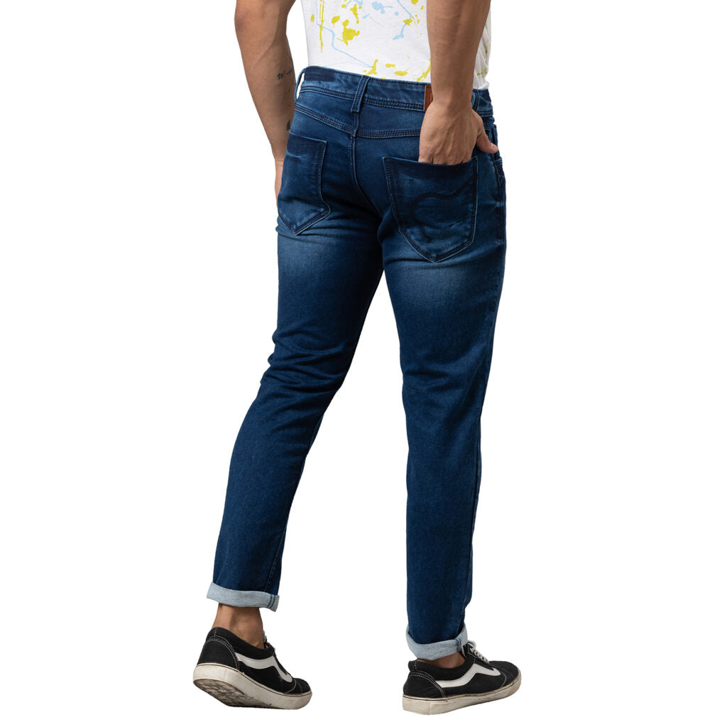 Being Human Men Cropped Fit Denim-Dark Tone - beinghumanbd - 