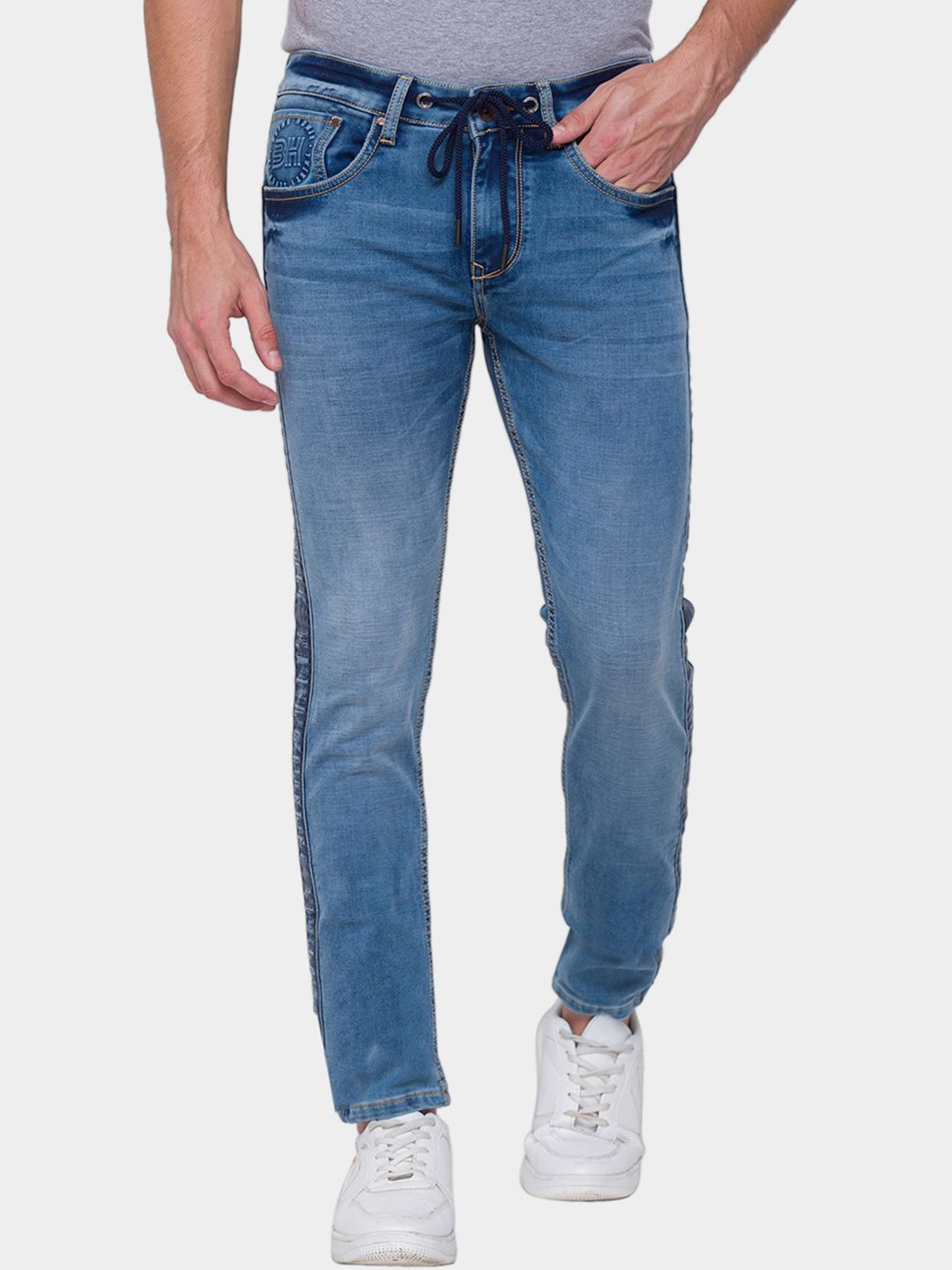Being Human Men Jogger Fit Denim-Light Tone - beinghumanbd - 