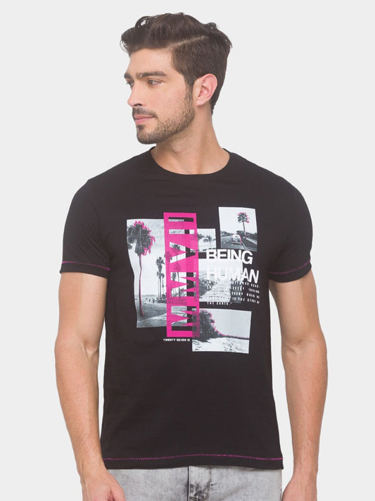 Being Human Men None T-Shirts-Black & Bean green - beinghumanbd - 