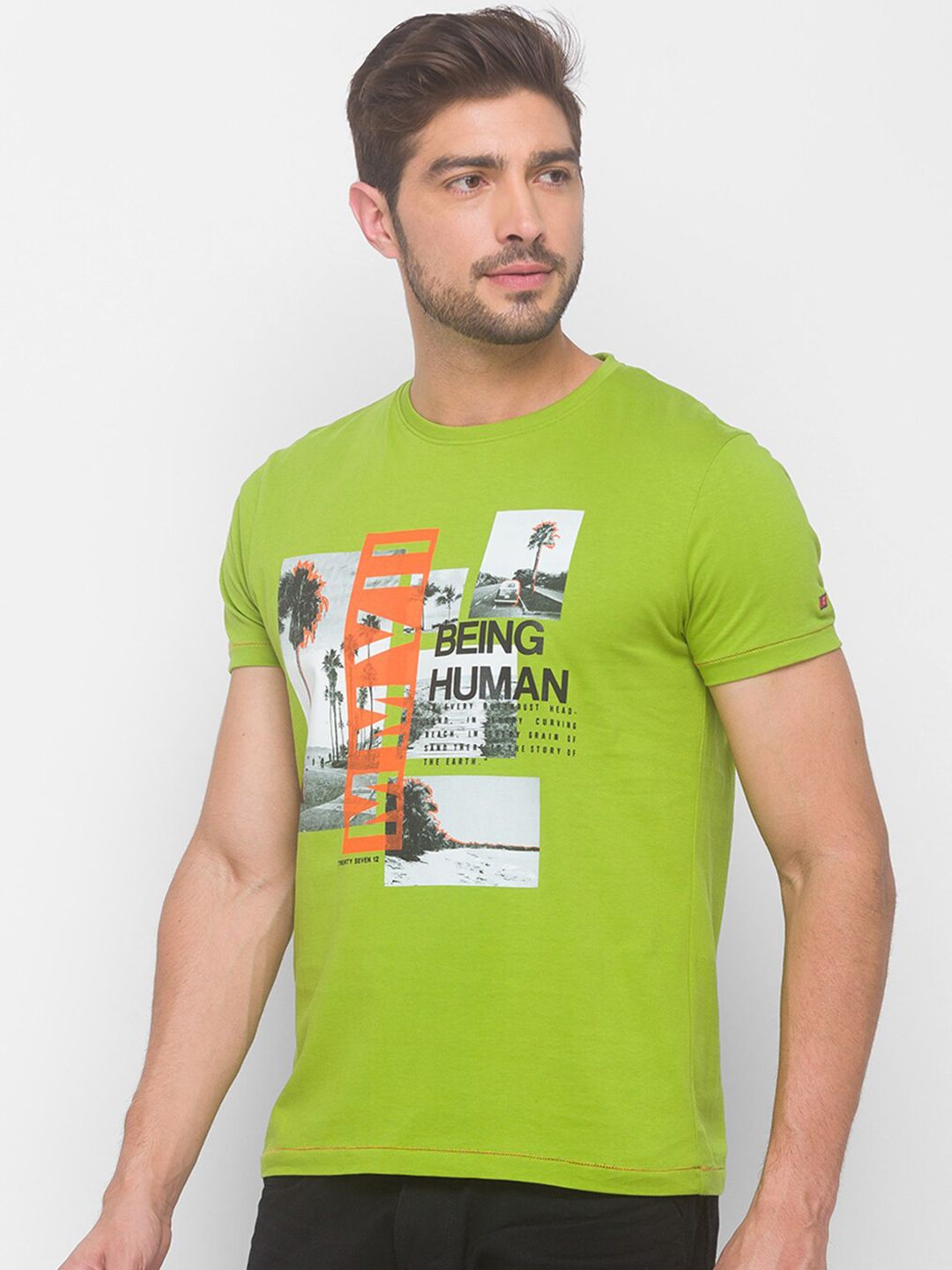 Being Human Men None T-Shirts-Black & Bean green - beinghumanbd - 