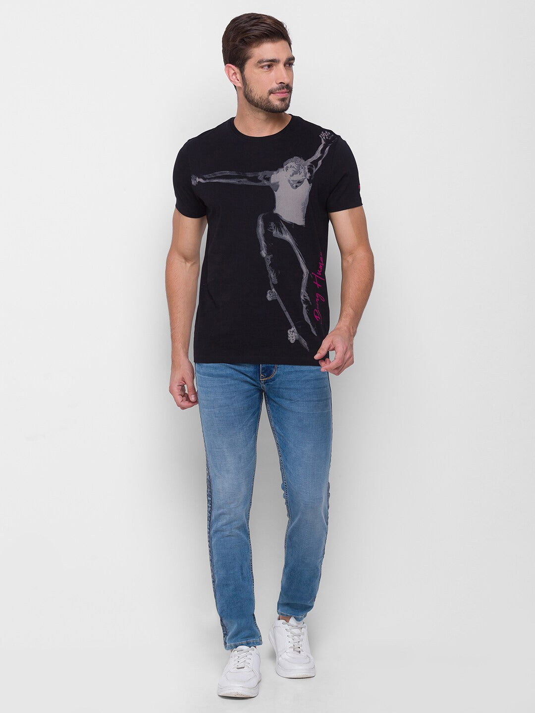 Being Human Men None T-Shirts-Black & Wax Yellow - beinghumanbd - 
