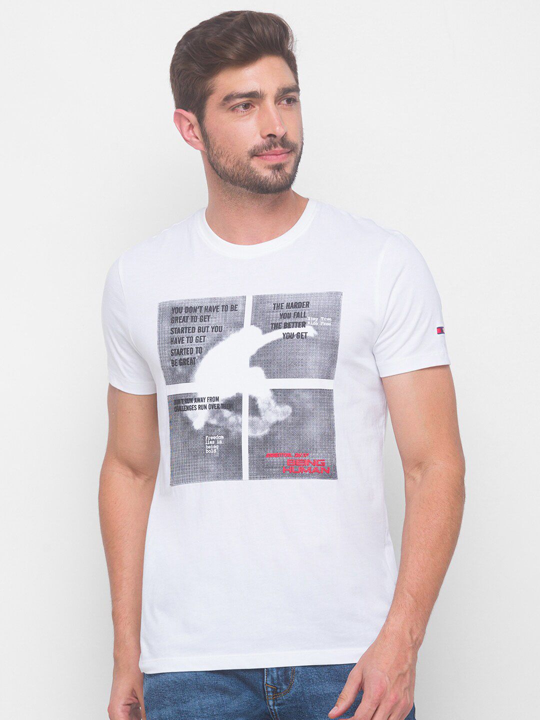 Being Human Men None T-Shirts-Black & White - beinghumanbd - 