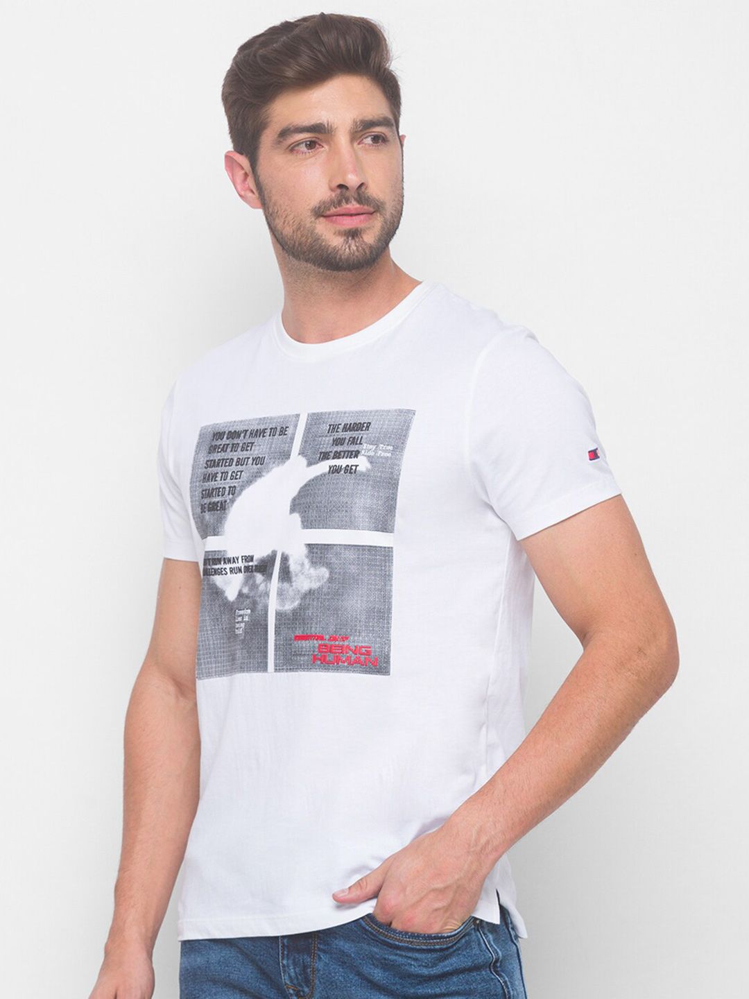 Being Human Men None T-Shirts-Black & White - beinghumanbd - 