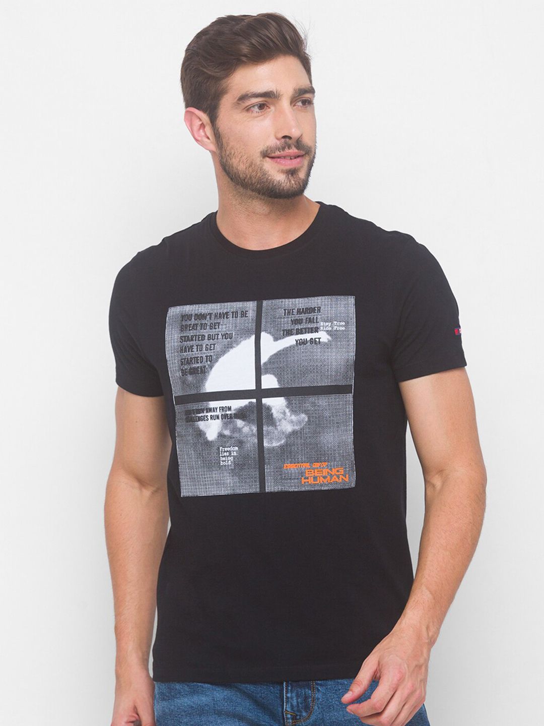 Being Human Men None T-Shirts-Black & White - beinghumanbd - 