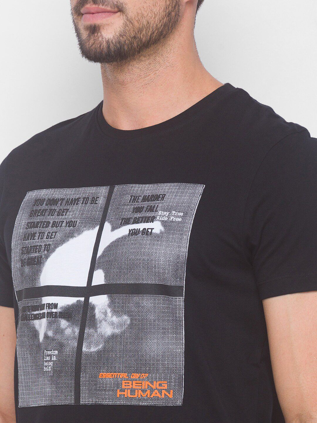 Being Human Men None T-Shirts-Black & White - beinghumanbd - 