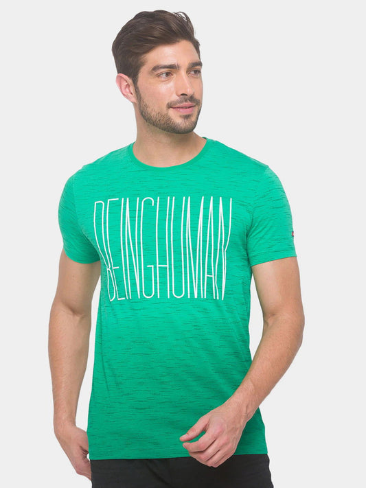Being Human Men None T-Shirts-Blue & Ming Green - beinghumanbd - 