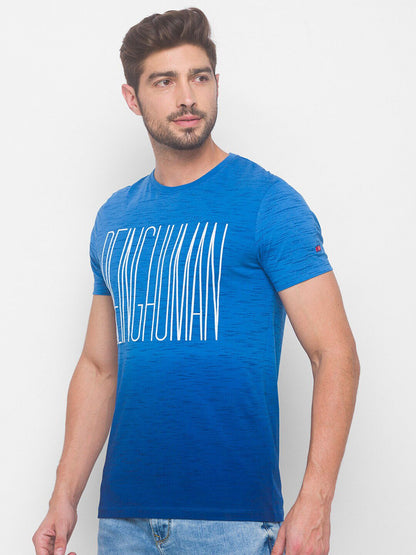 Being Human Men None T-Shirts-Blue & Ming Green - beinghumanbd - 