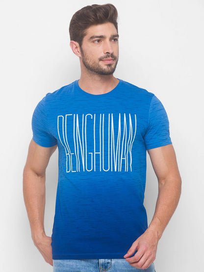 Being Human Men None T-Shirts-Blue & Ming Green - beinghumanbd - 