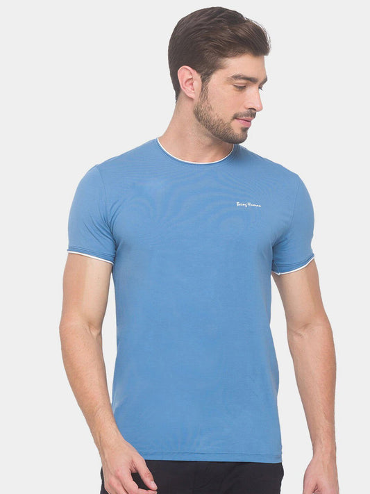 Being Human Men None T-Shirts-Blue & White - beinghumanbd - 