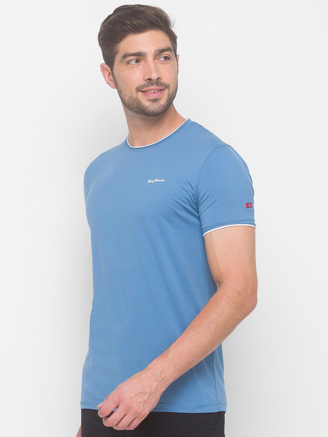 Being Human Men None T-Shirts-Blue & White - beinghumanbd - 