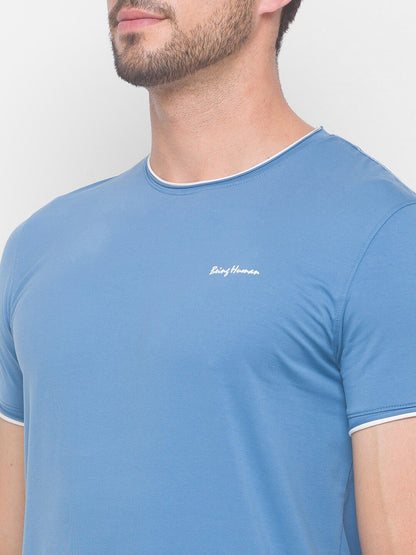 Being Human Men None T-Shirts-Blue & White - beinghumanbd - 