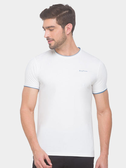 Being Human Men None T-Shirts-Blue & White - beinghumanbd - 