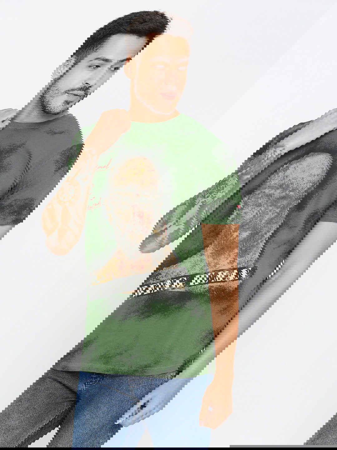 Being Human Men None T-Shirts-Cactus Green - beinghumanbd - 