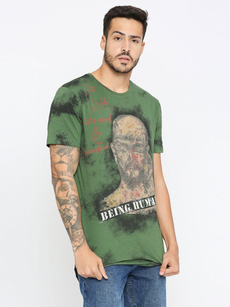 Being Human Men None T-Shirts-Cactus Green - beinghumanbd - 