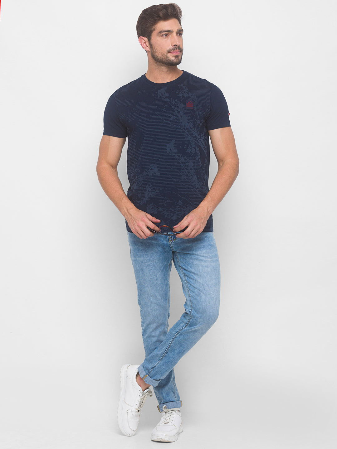 Being Human Men None T-Shirts-Fuchsia & Navy - beinghumanbd - 