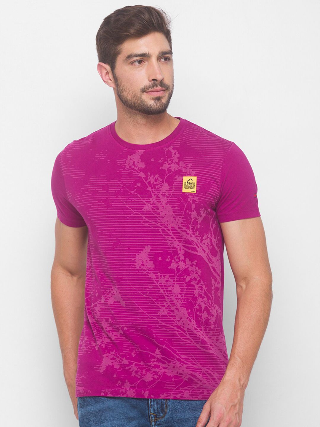 Being Human Men None T-Shirts-Fuchsia & Navy - beinghumanbd - 