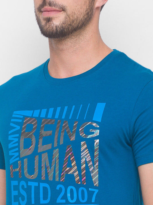 Being Human Men None T-Shirts-Marine Blue - beinghumanbd - 