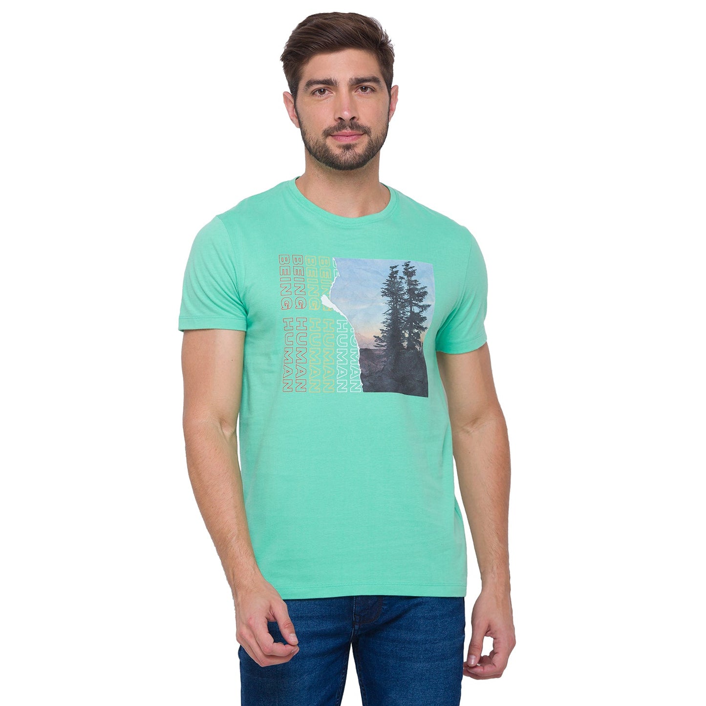 Being Human Men None T-Shirts-Ocean & Seafoam - beinghumanbd - 
