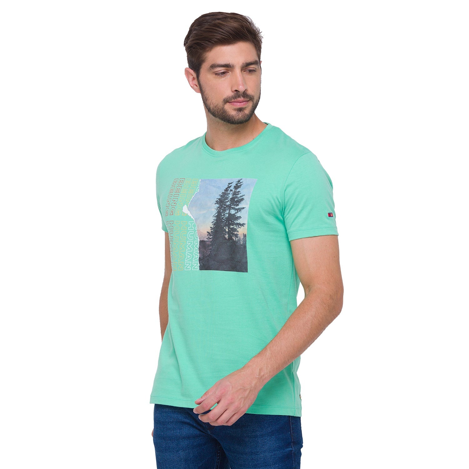 Being Human Men None T-Shirts-Ocean & Seafoam - beinghumanbd - 