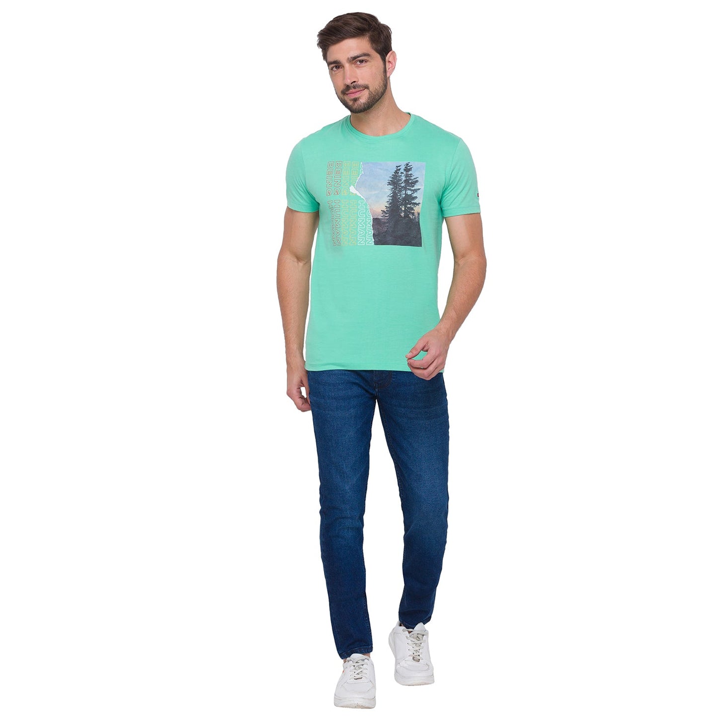 Being Human Men None T-Shirts-Ocean & Seafoam - beinghumanbd - 