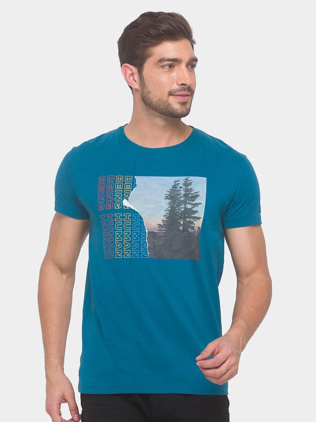 Being Human Men None T-Shirts-Ocean & Seafoam - beinghumanbd - 