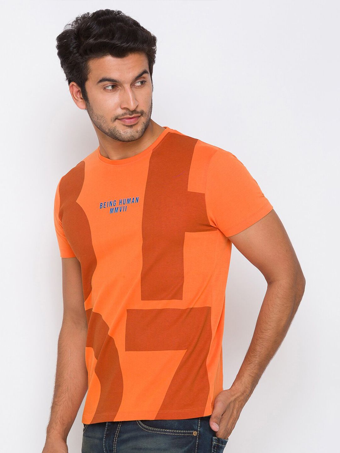 Being Human Men None T-Shirts-Orange - beinghumanbd - 