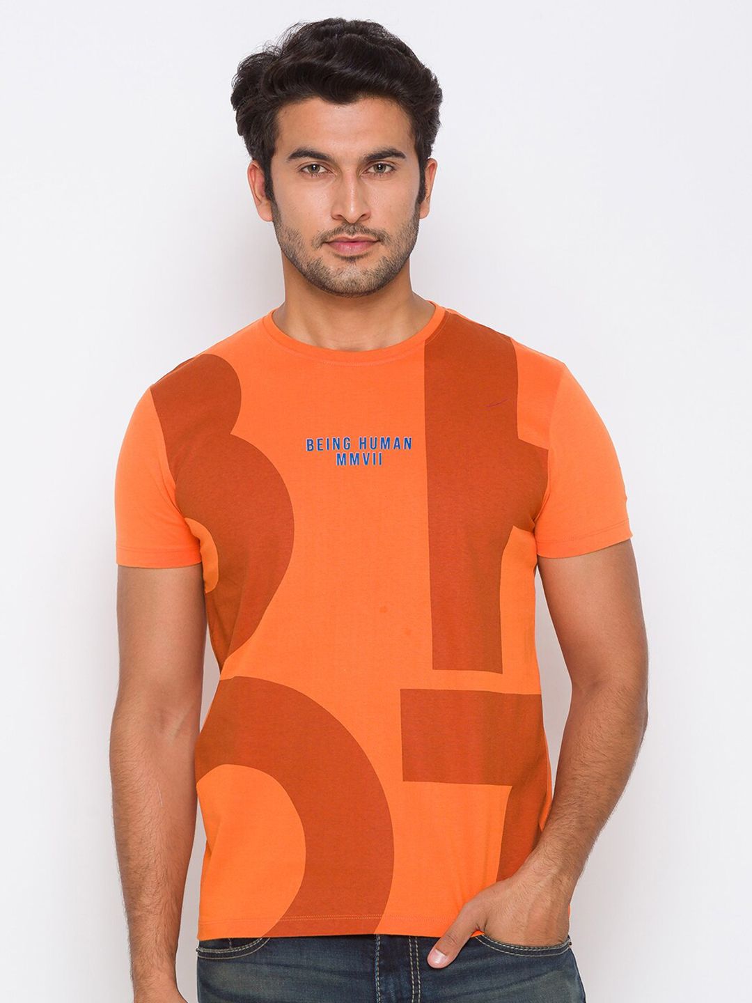 Being Human Men None T-Shirts-Orange - beinghumanbd - 