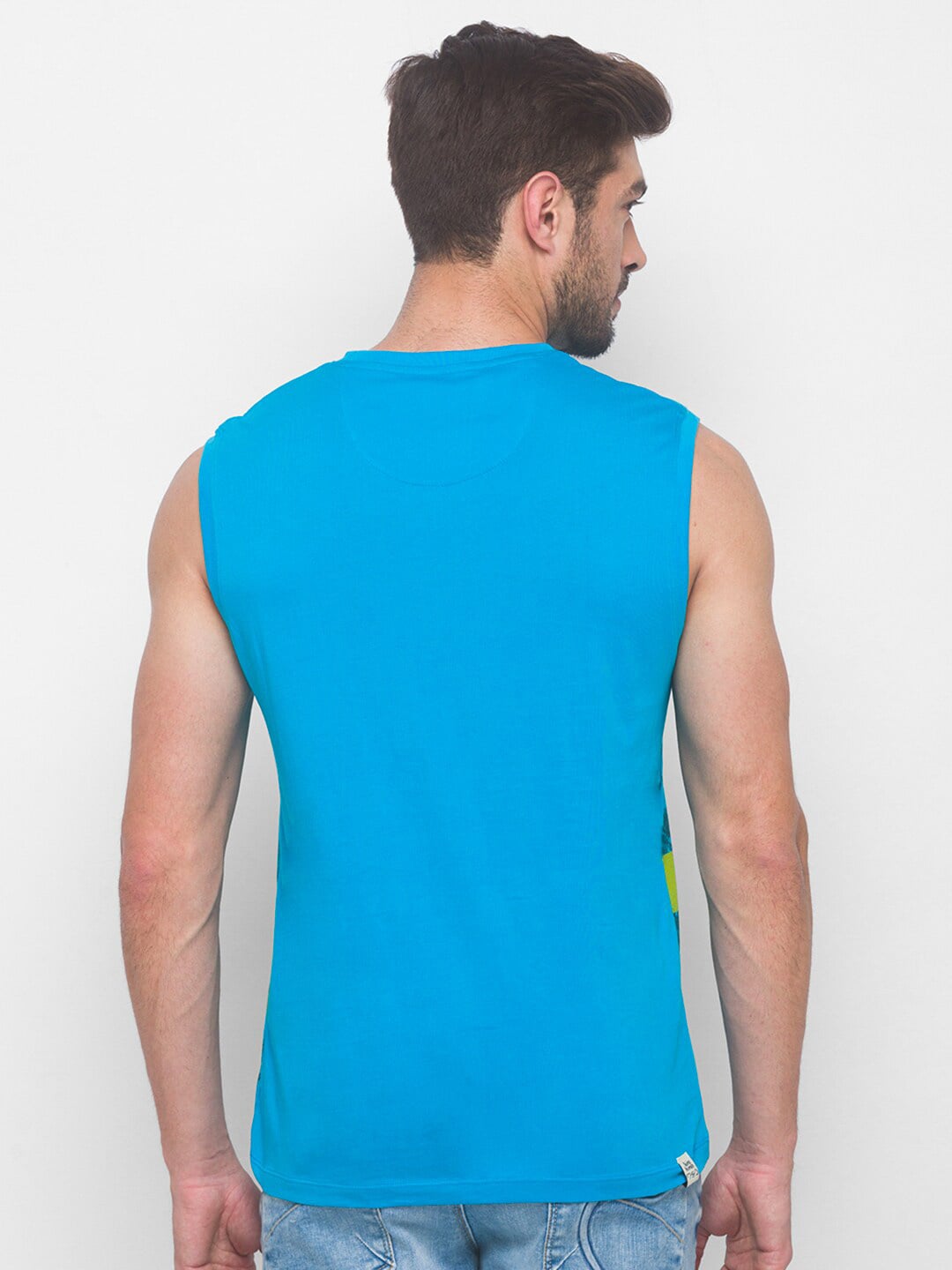 Being Human Men None T-Shirts-Pale Yellow & Scuba Blue - beinghumanbd - 
