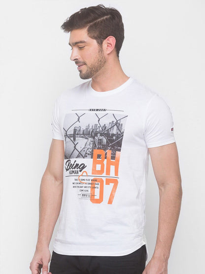 Being Human Men None T-Shirts-White & Scuba Blue - beinghumanbd - 
