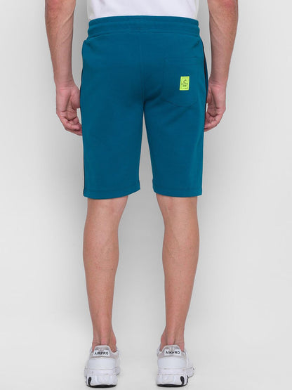 Being Human Men Regular Fit Shorts-Black & Ocean Blue - beinghumanbd - 