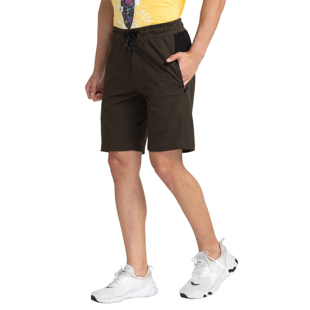 Being Human Men Regular Fit Shorts-Dark Olive - beinghumanbd - 