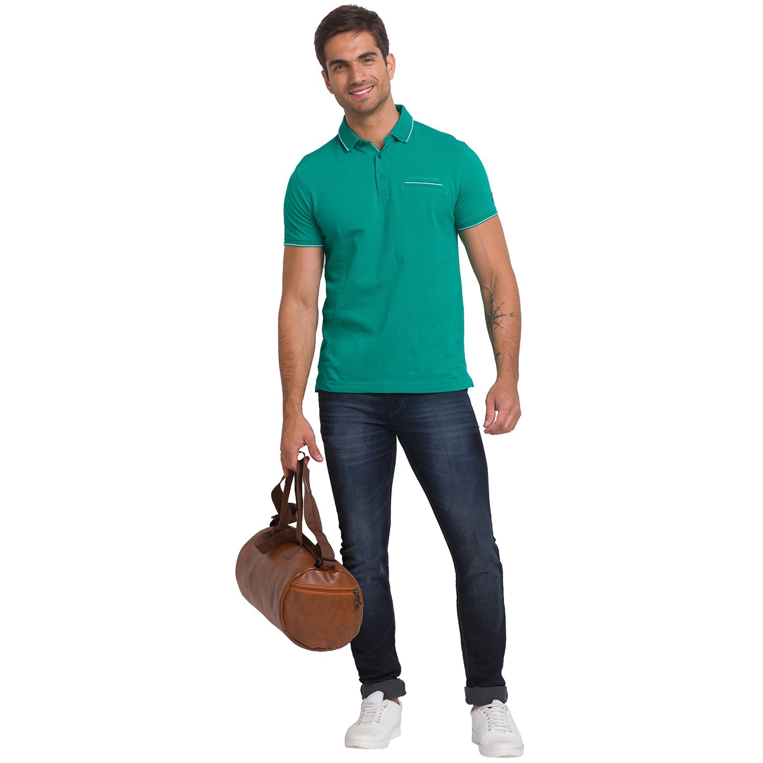 Being Human Men Regular Fit T-Shirts-Black & Green - beinghumanbd - 